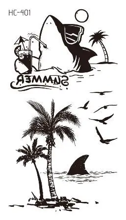 

3 шт., временные тату-наклейки в виде бабочек и акул