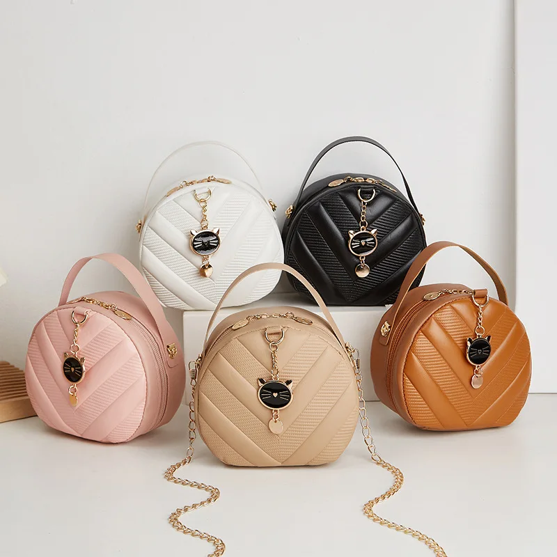 

Crossbody Mobile Phone Bag Fashion Ladies Small Round Bag 2023 New Female Embossed Small Diagonal Mobile Phone Bag Luxury Design