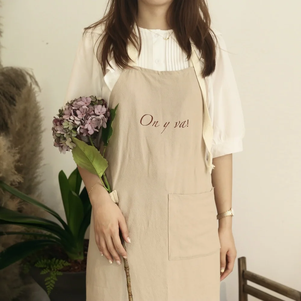 

Soft Cotton Linen Sleeveless Cooking Apron Adjustable Kitchen Restaurant Baking Grilling Apron with Pocket Cafe Bar Workwear