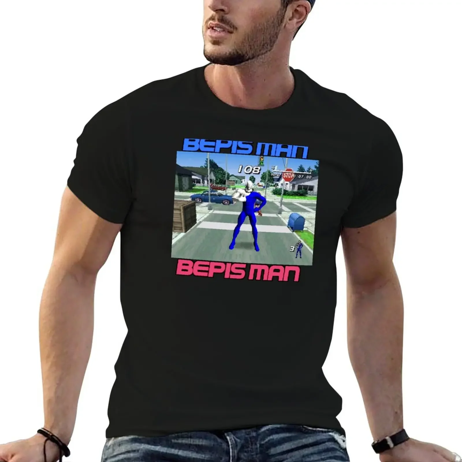 Bepis Man T-Shirt plus size tops oversized graphic tee mens tall t shirts