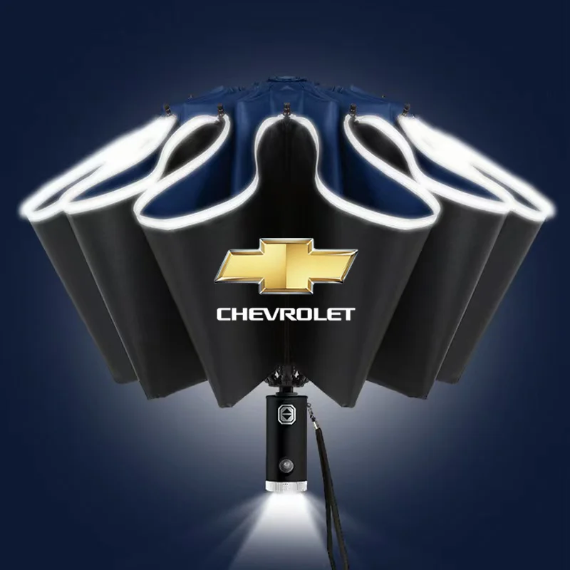 

Автомобильный обратный складной зонт со светоотражающей полосой и светодиодным фонариком для Chevrolet Trax Cruze Malibu Camaro Cavalier Equinox Orlan