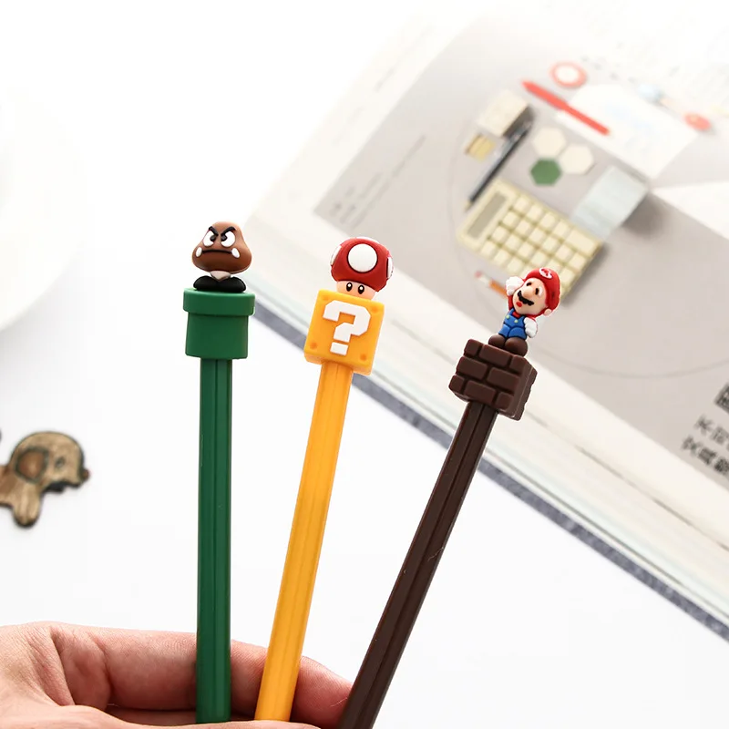 

0,5 мм Милая Новинка 3D гелевая ручка Супер Марио кавайная ручка для подписи Escolar Papelaria Канцтовары для школы и офиса для студентов