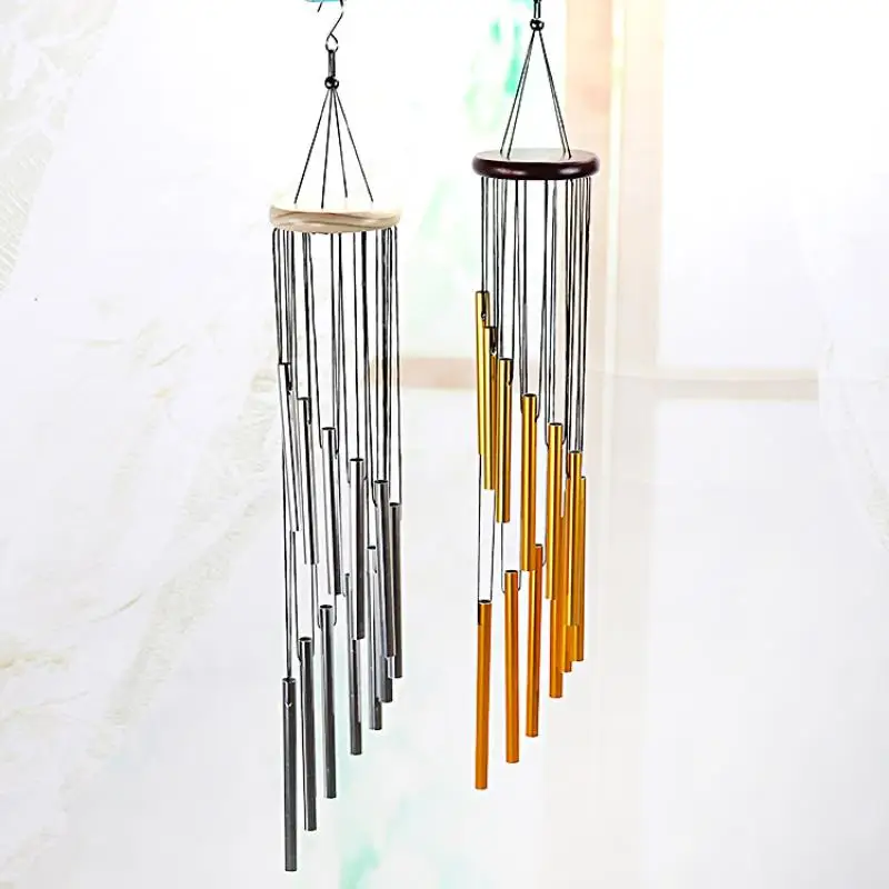 

Metal Wind Chimes 12 Tubes Bell Copper Antique Wind Chime Wall Hanging Home Decoration Wooden Wind