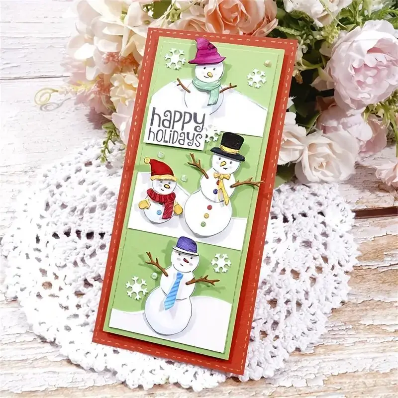 Рождественский набор снеговиков металлические штампы для скрапбукинга сделай