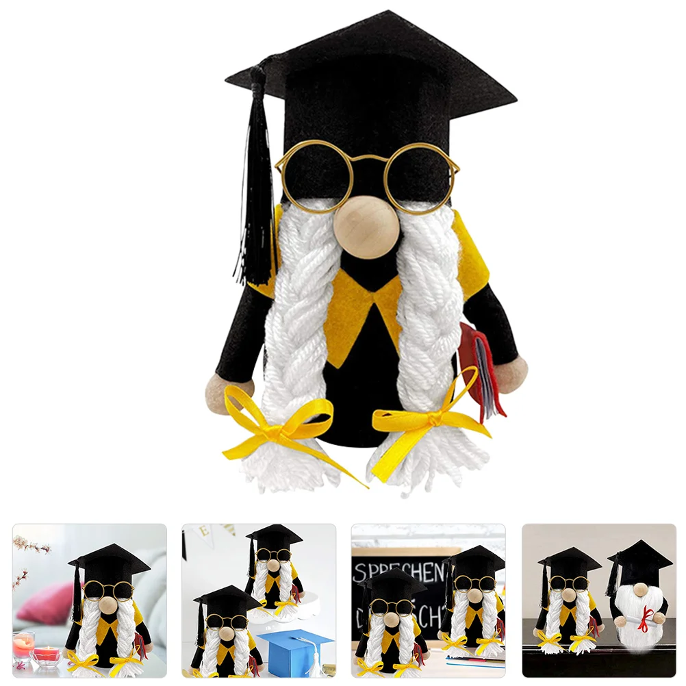 

1pc Graduation Doll Plush Cartoon Gnome Doll Gnome Ornament for Teachers' Office