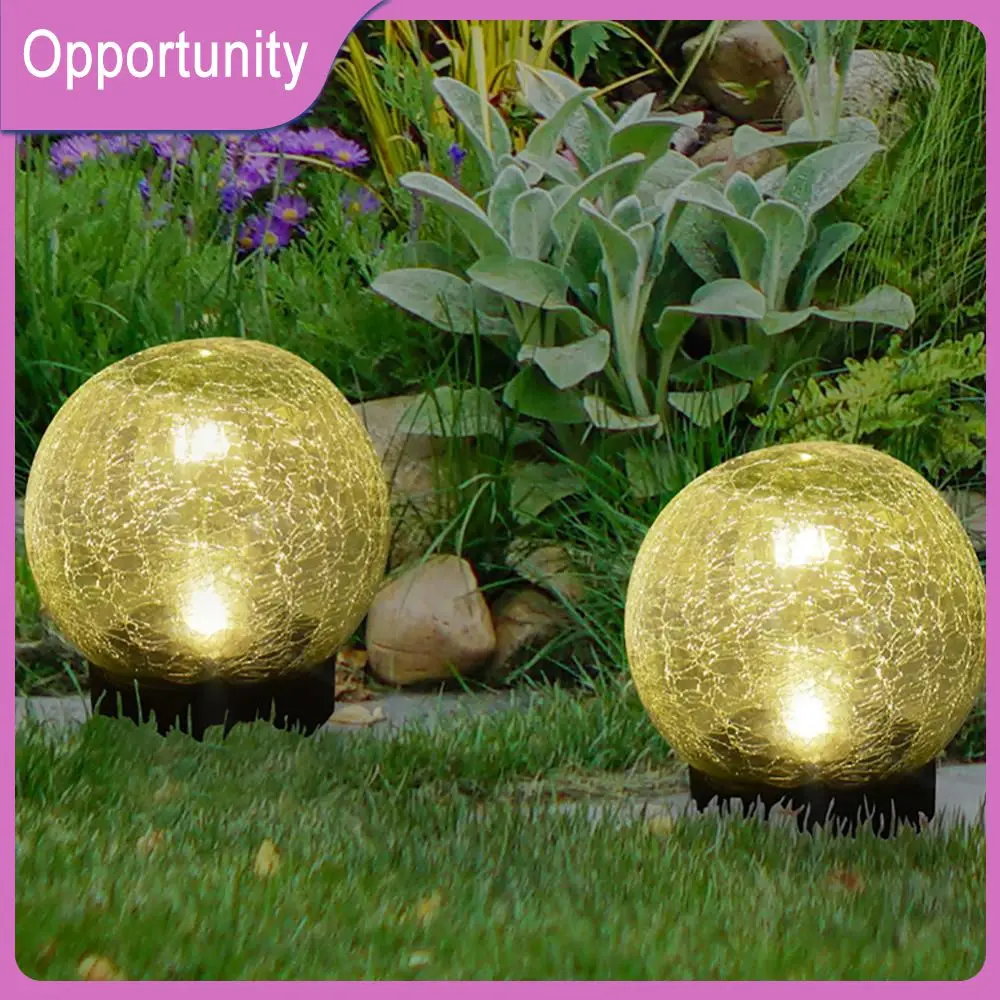 

2023 Solar Led Light Outdoor Court Outdoor Solar Buried Light Waterproof Cracked Glass Ball Garden Grass Lamp Newest Hot