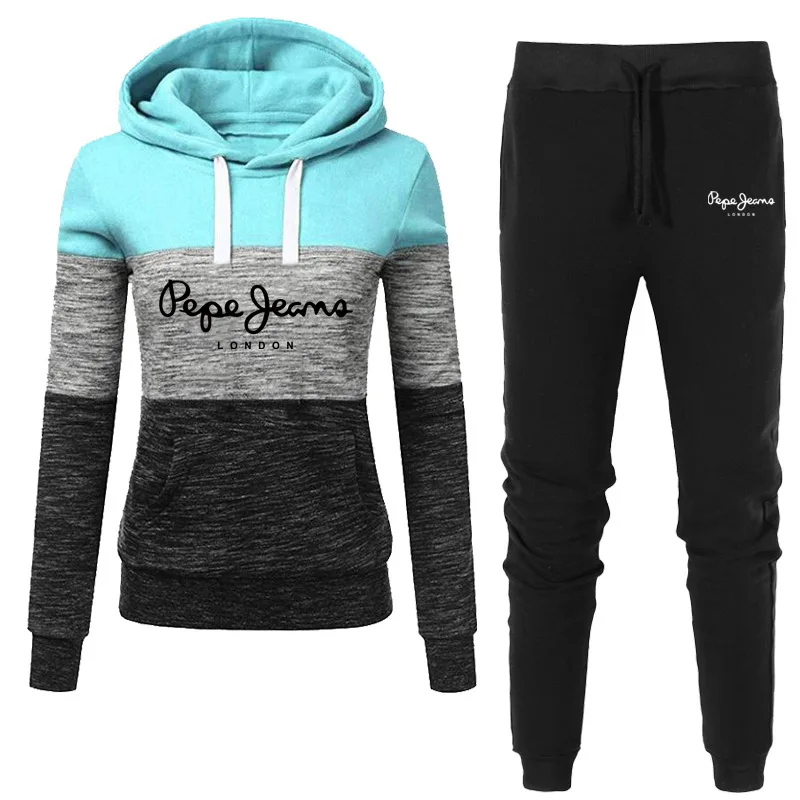 Autumn and winter 2022 casual sportswear women's two-piece sweater pullover sweater suit women's jogging pants suit size S-3XL