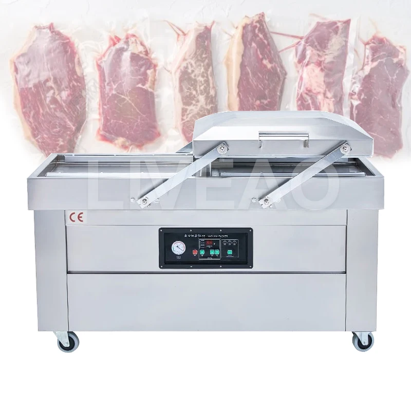 

Dz-400/500 Double Chamber Vacuum Packing Machine Rice Fruit And Vegetable Meet Fish Vacuum Sealer