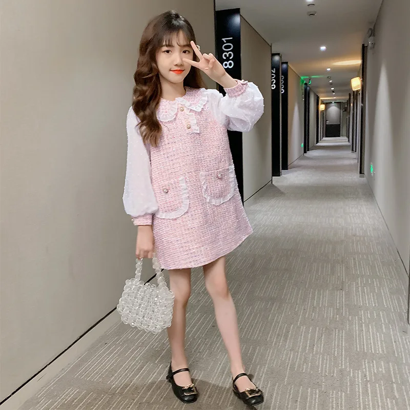 

New Spring Autumn Baby Princess Dress Teenage Child Girls Dresses Long Sleeve Big Children Dress Clothing Fashion Casual Elegant