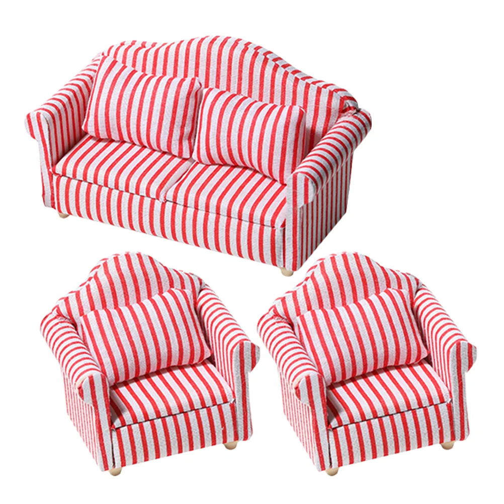 

Living Room Sofa Set Small Miniature Toy Arm Chair Furniture Couch Model Ornament