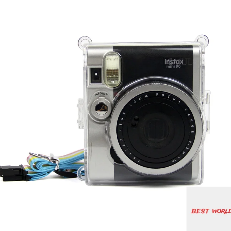 

For Fujifilm Instax Mini NEO Classic 90 Instant Camera Protective Crystal Clear Carry Case Hard Cover Bag With Shoulder Strap