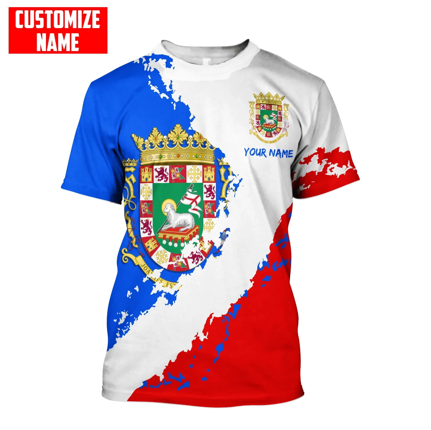 

Puerto Rico Harajuku 3D Printed T Shirt For Men Summer Leisure O-neck Short Sleeve Tee American Style DIYCustomizable Woman Tops