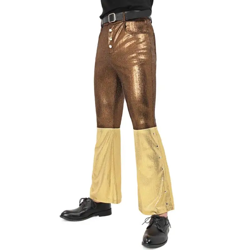 Брюки WENAM с блестками штаны колокольчиками металлический костюм для