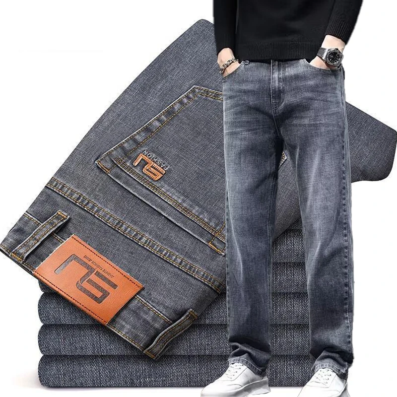 Men Fashion Loose Slim Fit Denim Pants