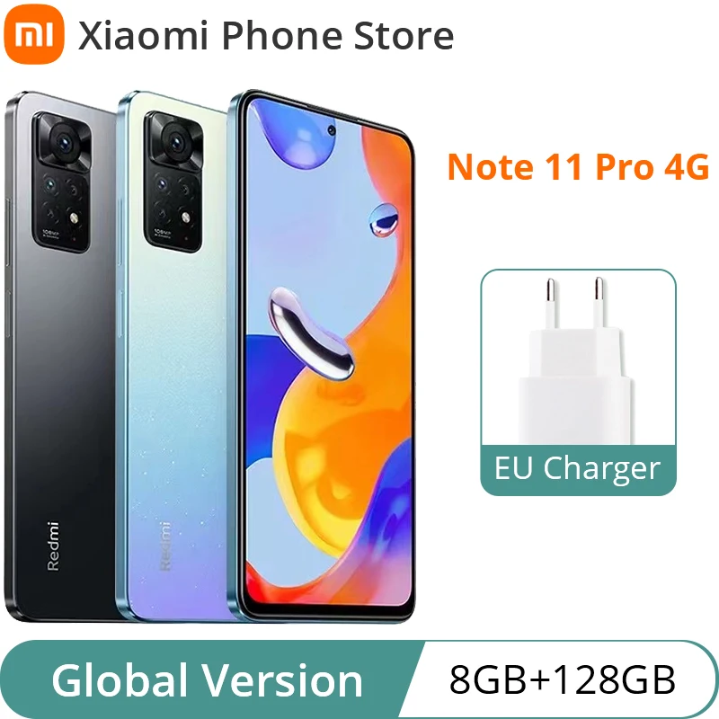 Смартфон Xiaomi Redmi Note 11 Pro 8 ГБ 128 ГБ MTK Helio G96 восьмиъядерная 108 - МП камера 67 Вт зарядка 120 Гц | AliExpress