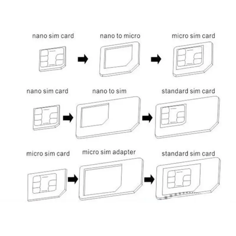 4 в 1 конвертирует Nano SIM-карту Micro Стандартный адаптер для телефонов iphone Galaxy |