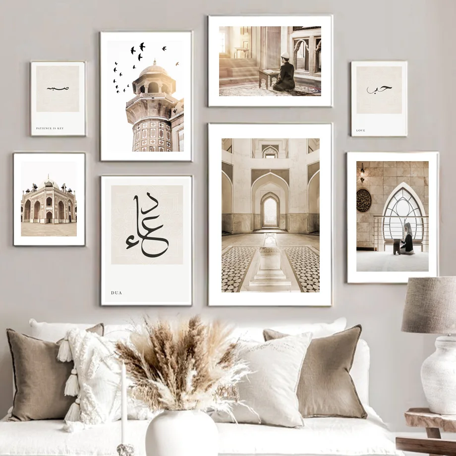 

Islamic Church Facade Calligraphy Wall Art Canvas Painting Modern Nordic Posters And Prints Wall Pictures For Living Room Decor