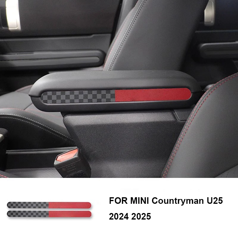 

2 шт., автомобильный Стайлинг, 3D кожаный подлокотник, боковая полоса, защитные наклейки, чехол для MINI Countryman U25 2024 2025, аксессуары для интерьера