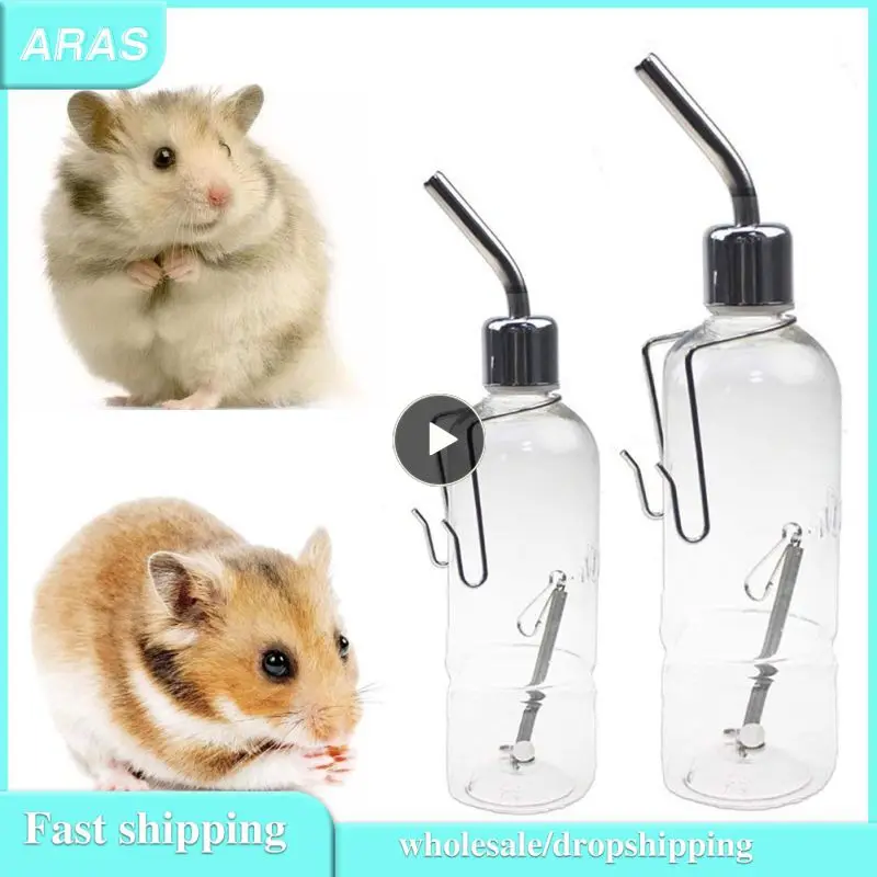 1~5PCS Pet Water Bottle Safe Stainless Steel Small Pet Waterer Durable Easy To Use Leak-proof Hanging Waterer Non-toxic Portable