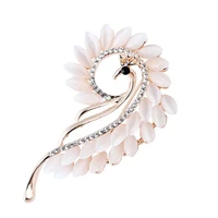 tulx fashion charm jewelry crystal opal peacock brooches for women clothing accessories collar corsage brooch