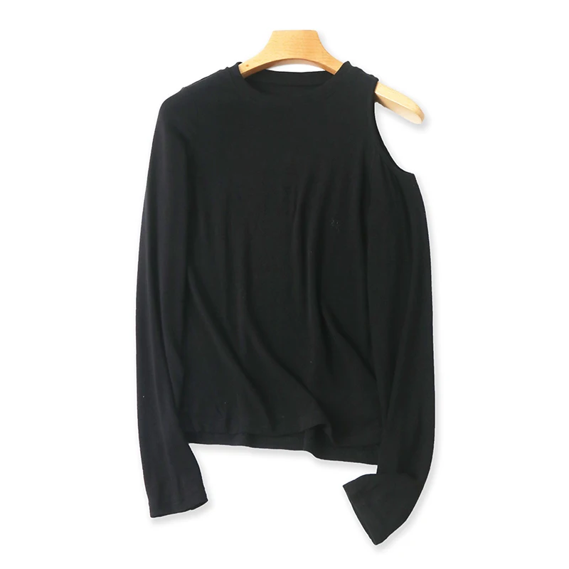 Рубашка с длинным рукавом и круглым вырезом весна-осень новинка эластичный