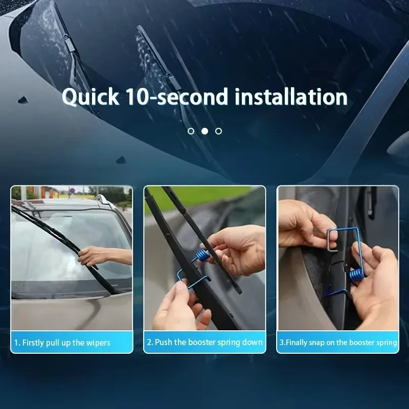 2Pcs Windheld Wiper Booster Spring Universal Fastener Reduce Noise &amp Vibration Aniti Sratch Rubber Gripper