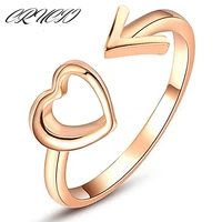 new korean fashion heart arrow ring for women men adjustable opening 18k does not fade charms fine vintage simple kpop cute gift