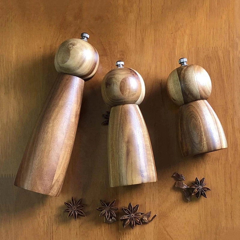 

Мельница для соли и перца, многоразовые твердые деревянные мельницы для специй, керамический сердечник
