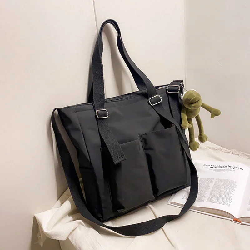 2022 Canvas Diagonal Cross Bag Youth Fashion Casual Version Large Capacity Shoulder Bag Solid Color Women Messenger Bags