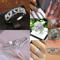 sterling silver infinity love ring shining cubic zircon bowknot letter 8 eternity promise jewelry for woman girlfriend