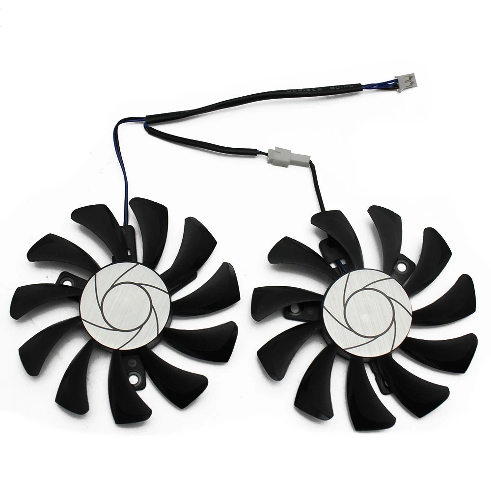 Фото HA8010H12F-Z 75 мм 2Pin GTX1050Ti GPU Cooler DUAL Fan для MSI Geforce GTX 1050Ti GTX-1050-Ti-4GT-OC(2 шт.) №3