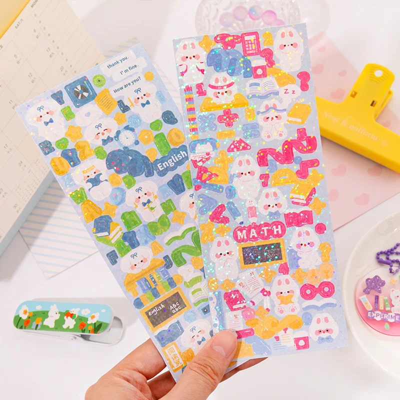 

Colorful Laser Stickers DIY Cute Kawaii Diary Decorative Stickers Stationery Scrapbooking Brilliant Sticker for Kids Girls Boys