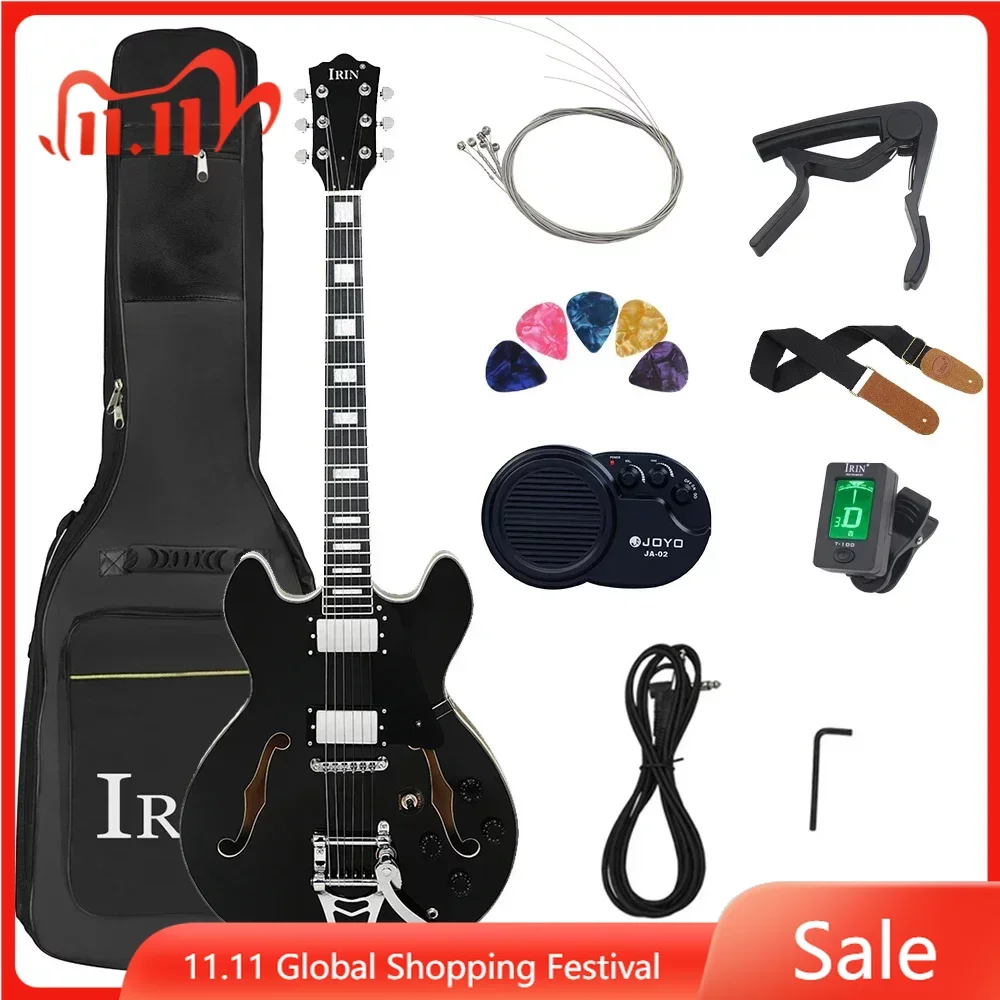 

Jazz Hollow Electric Guitar 6 String 22 Frets Maple Body Electric Guitarra with Bag Amp Tuner Capo Guitar Parts & Accessories