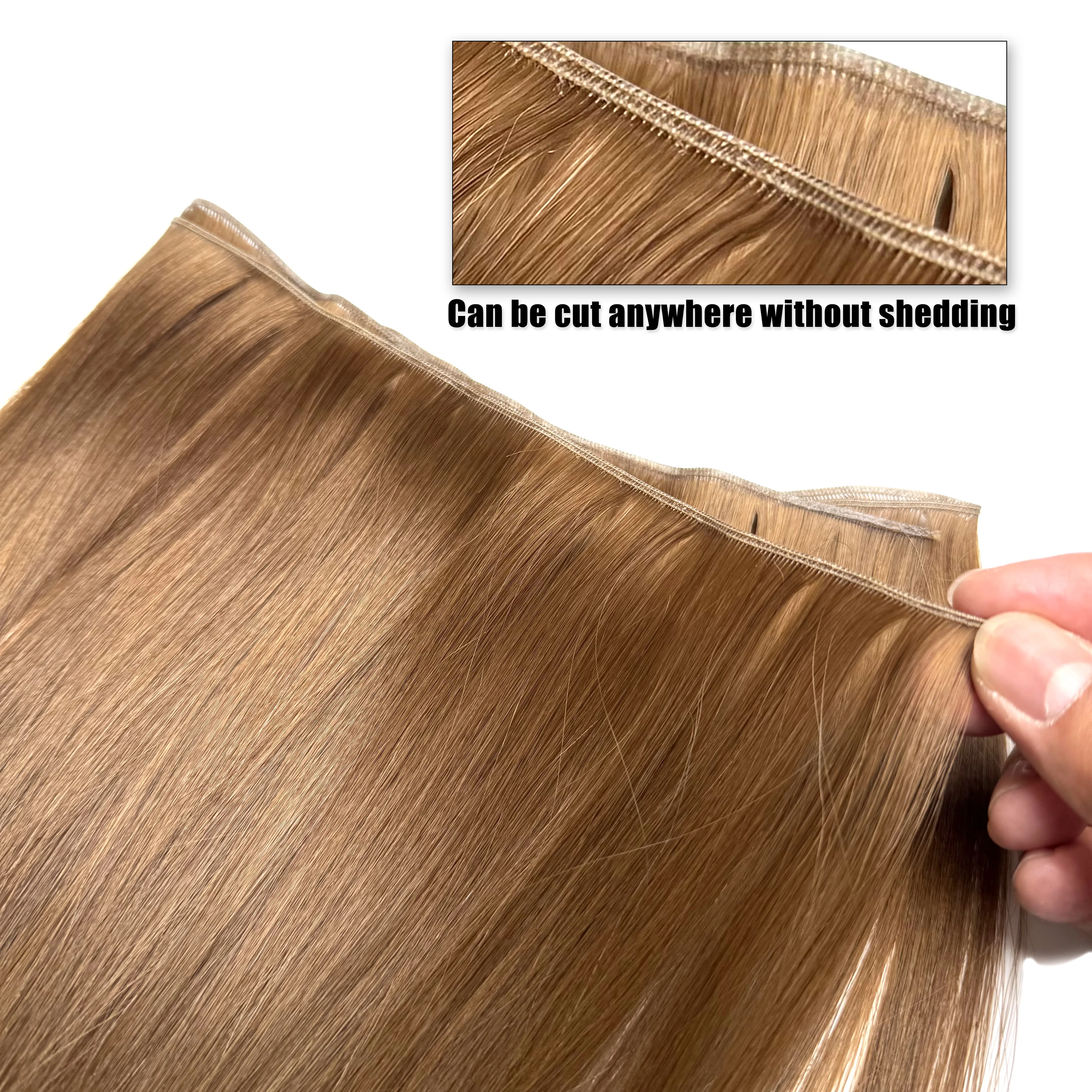 Фото Нарощеные человеческие волосы Genius Weft, 50 г, человеческие волосы Remy, невидимые бразильские волосы для наращивания, пучки волос №2