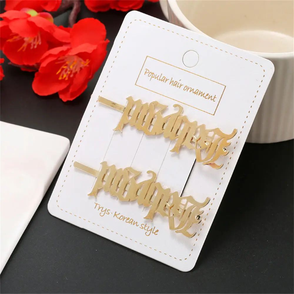 

GATTVICT Personalized Custom Name Hair Clip Barrettes Women Nameplate Hairpin Accessories Customize Stainless Steel Jewelry Gift