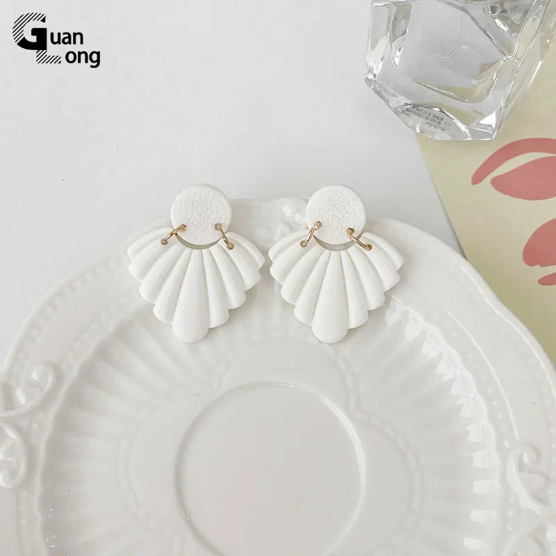 Винтажные большие полимерные индивидуальные серьги GuanLong для женщин длинные