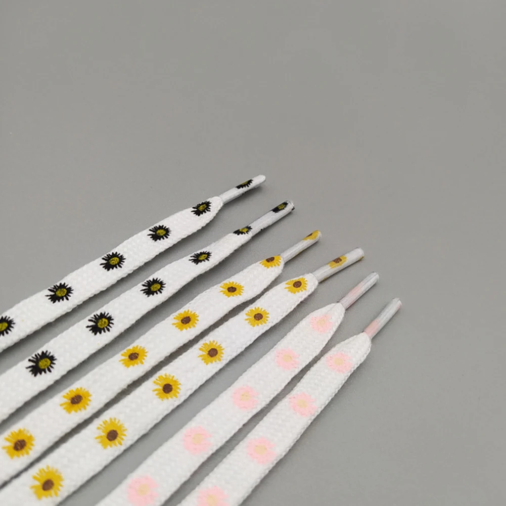 Little Daisies Shoelaces Cartoon Printing Fashion Unisex Flat Shoe laces High-top Canvas Sneakers Shoelace Sports Shoelaces