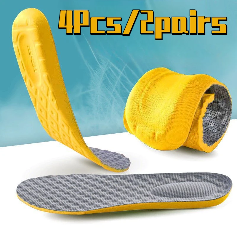 

4Pcs Soft Latex Memory Foam Insoles Women Men Sport Running Foot Support Shoe Pad Breathable Orthopedic Feet Care Insert Cushion