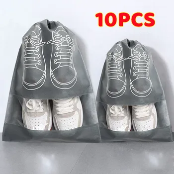 Bolsas de almacenamiento de zapatos no tejidas de 5/10 piezas, organizador de armario portátil para ahorro de espacio, bolsa de viaje impermeable, organizador colgante de bolsillo 1