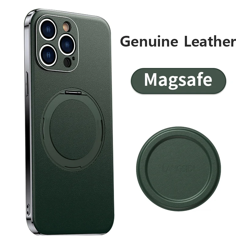

Magnetic Leather for Magsafe Case for iPhone 15 14 12 11 13 Pro Max 15 Plus Ring Luxury Lens Protection Holder Phone Back Cover