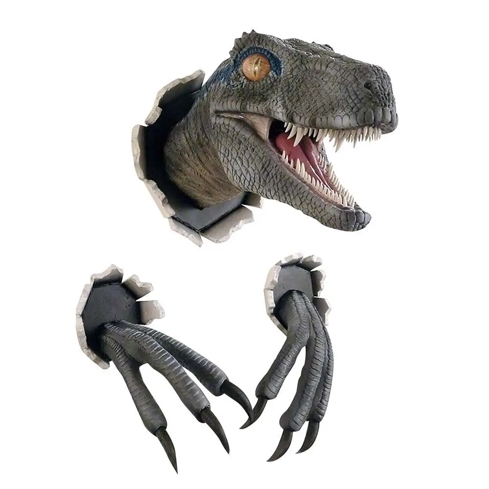 

Prop Dinosaur Sculpture Hanging Decor 3D Bursting Wall Bursting Dinosaur Resin Mounted Dinosaur Decor Home