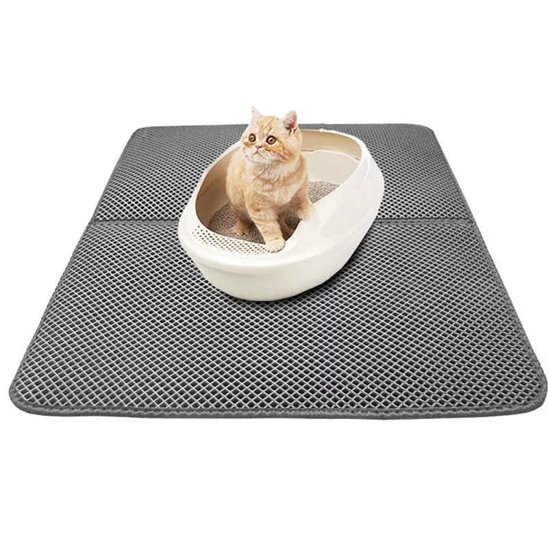 

2023New Double Layer Cat Mat Bed Pads Pet Product Bed Trapping Pet Litter Box Mat House Clean Mat For Cats Waterproof Pet Cat Li
