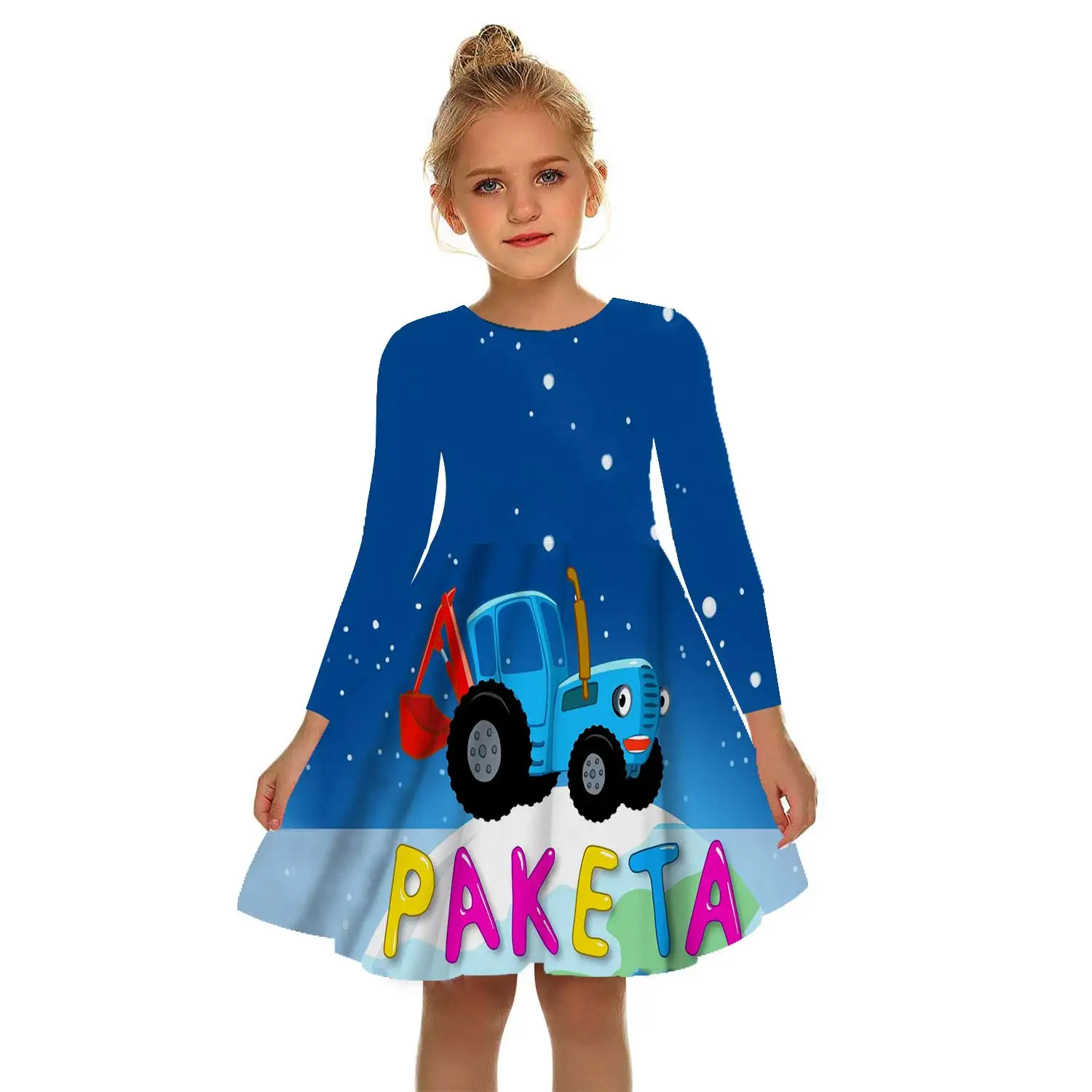 

Girls Cartoon Print Clothes Unicorn Casual Party Dress Summer Casual Clothes 3D Print Set