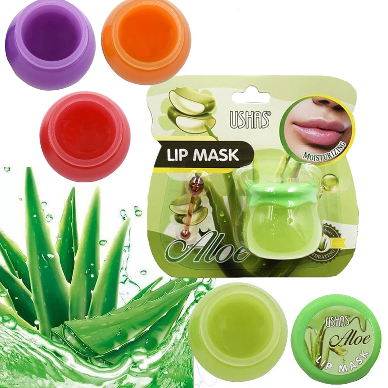 Lip Mask Lip Sleep Mask Night Sleeping Maintenance Moisturizing Lip Gloss Lip Balm Aloe Honey Strawberry Grape 6g Lips Care