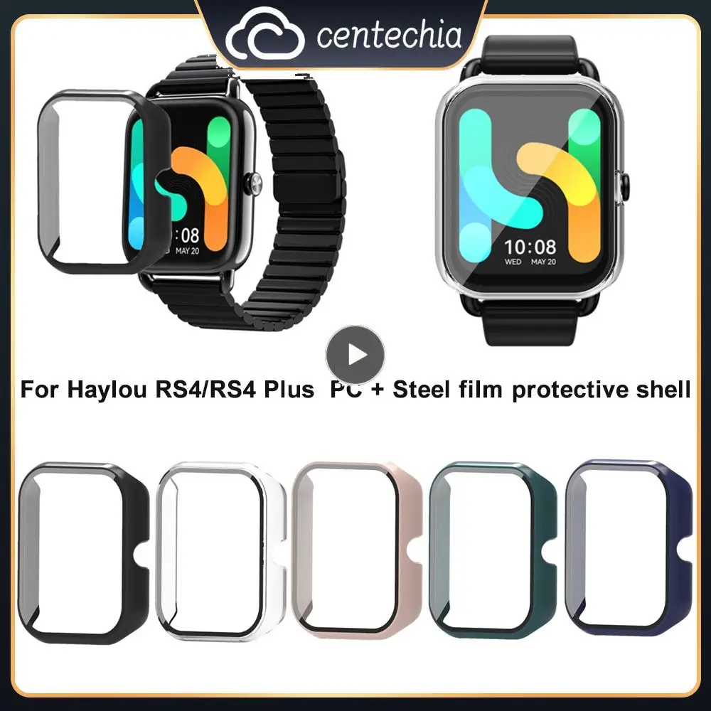 

Hard Shell Bumper Full Protective Case Glass Screen 2in1 Glass Film Hard Watch 2in1 Smart Watch Case For Haylou Rs4 Frame Case