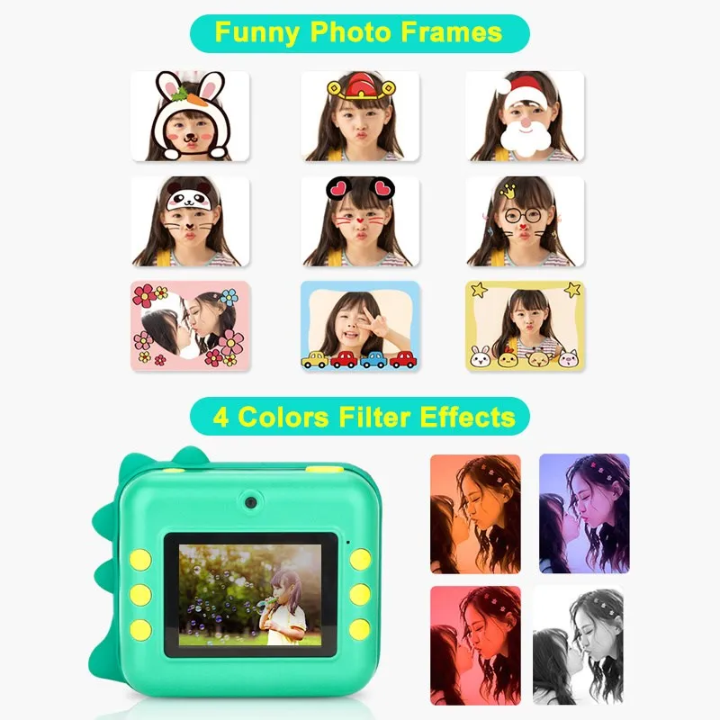 Children Instant Camera Print Camera For Kids 1080P Video Photo Digital Camera With Print Paper Birthday Gift For Child Girl Boy enlarge