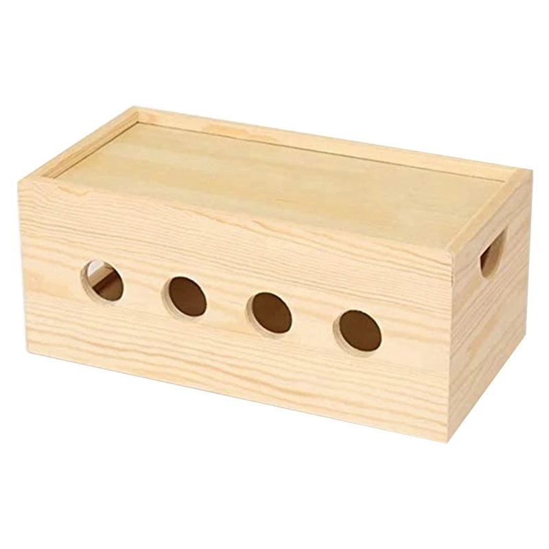 

Chunse Wire Storage Box Solid Wood USB Hub And Mor Power Cord Finishing Box Plug Line Box Socket Plug Box Cable Storage