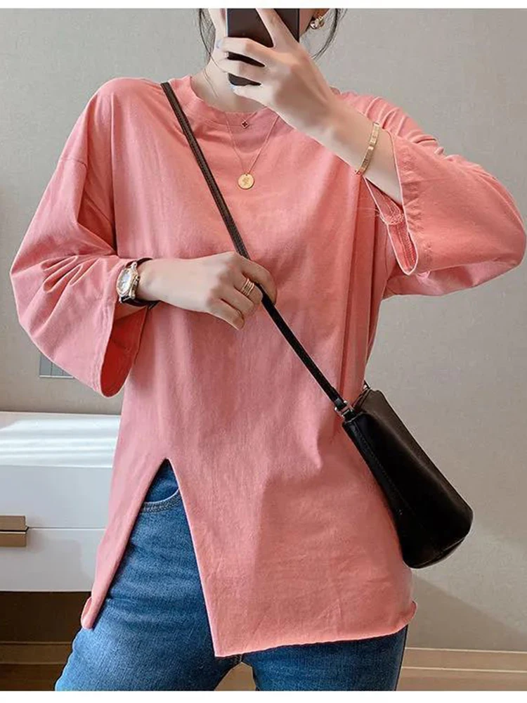 

KBAT Women's Shirt 2022 Spring Autumn Fashion Oversize 100% Cotton Casual Blouses Loose T Shirt Streetwear Shirts Woman Tops