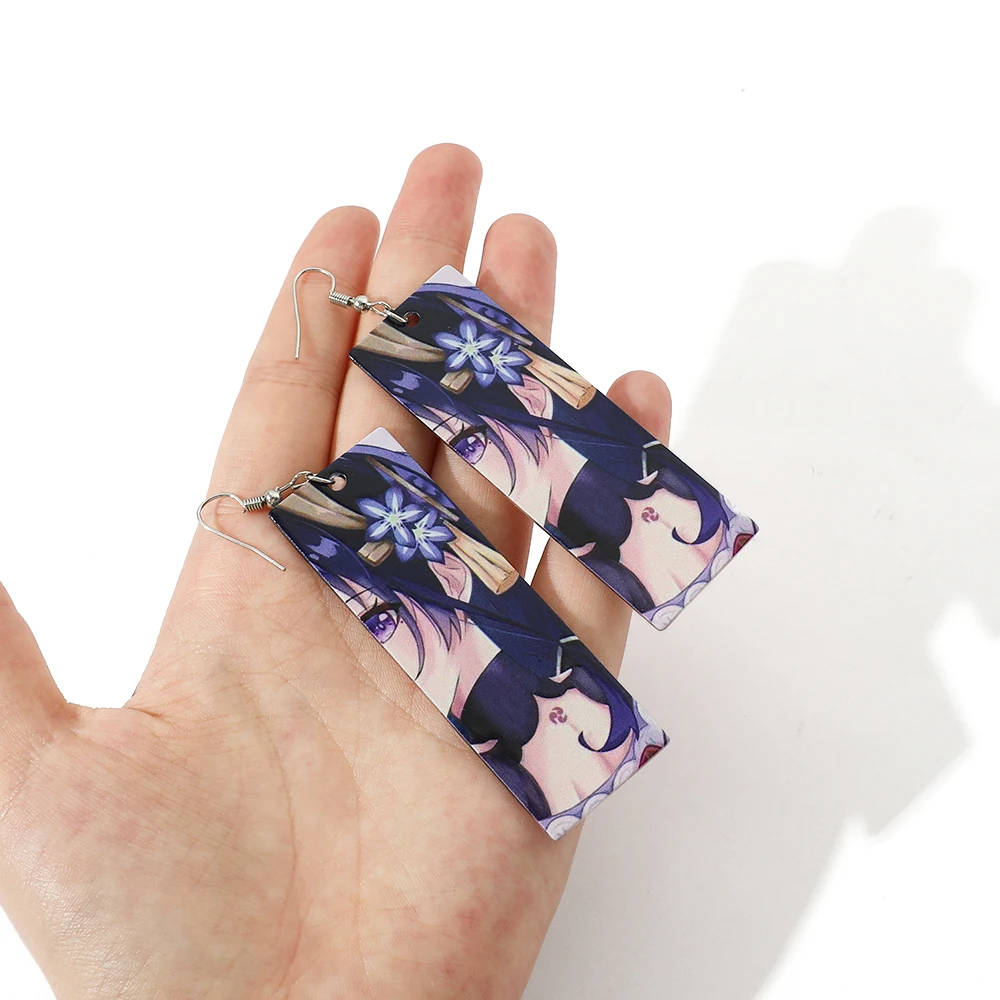 Женские акриловые серьги Genshin Impact в стиле аниме