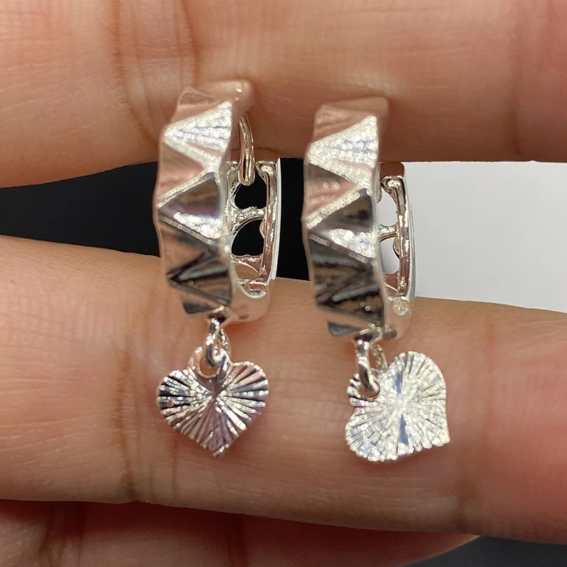 

Irregular heart silver earrings sweet silver ring party like Dubai silver ring love classic ring earrings, silver
